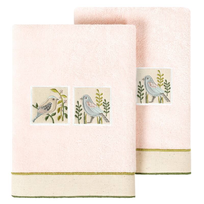 Authentic Hotel and Spa Turkish Cotton Belinda 2PC Hand Towel Set - Blush