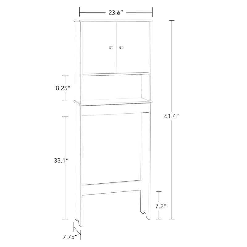 RiverRidge Medford Over the Toilet Bathroom Spacesaver Wall Medicine Storage Cabinet - White
