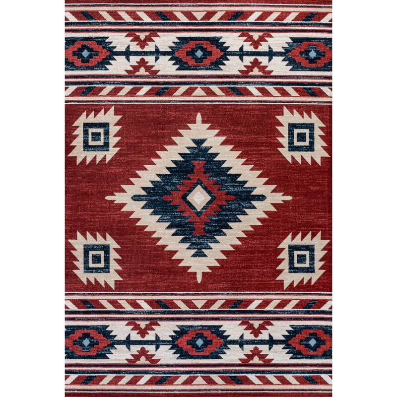 JONATHAN Y Konya High-Low Two-Tone Monstera Leaf Area Rug - 3 X 5