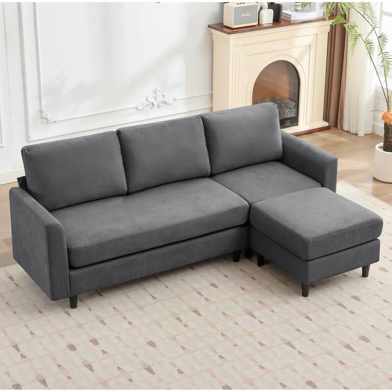Snow Velvet Sectional Sofa