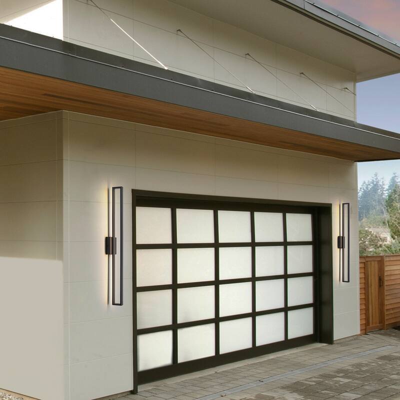 Large LED Outdoor Black Exterior Wall Lantern Sconce Light