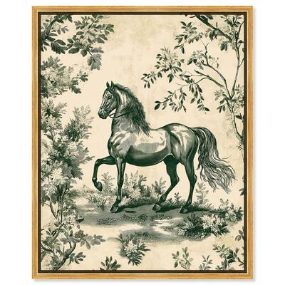 Equestrian Etching Canvas by Art Remedy