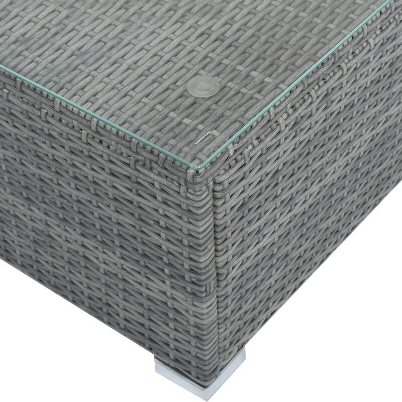 8-Pieces Outdoor Wicker Modular Sectional Sofa Set with Coffee Table, Free Combination