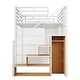 preview thumbnail 27 of 28, Metal Loft Bed with Bulit-in Wardrobe and Storage Shelves, Full Size Heavy Duty Loft Bedframe with Bulit-in Desk and Guardrail