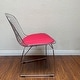 preview thumbnail 17 of 16, Mid Century Chrome Wire Dining Chair with Faux Leather Seat Pads