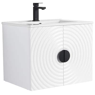 Pellabay Modern Bathroom Vanity with Fluted Circular Doors - Sink Included