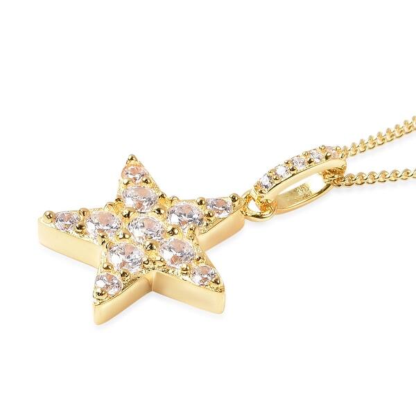 Shop Diamond Star Necklace Pendant 925 Sterling Silver 18 Ct 0 8 Size 18 Overstock