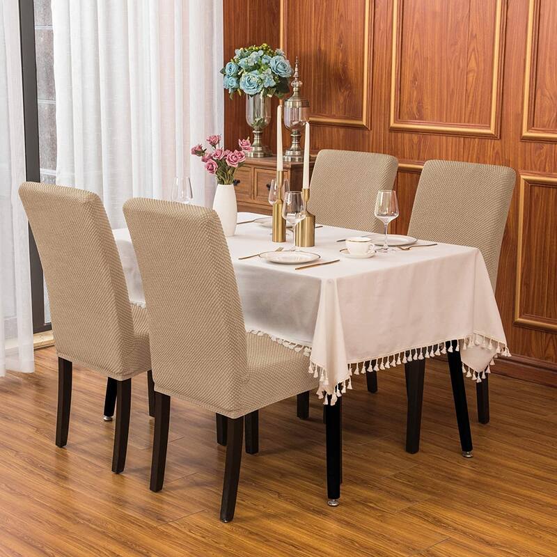 Subrtex 2 PCS Stretch Dining Chair Slipcover Textured Grain Cover