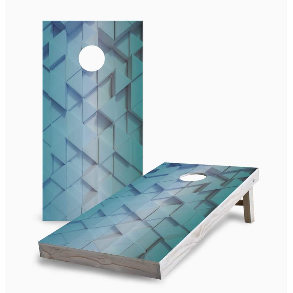 3D Triangles Cornhole Game (Choose Wraps or Boards)