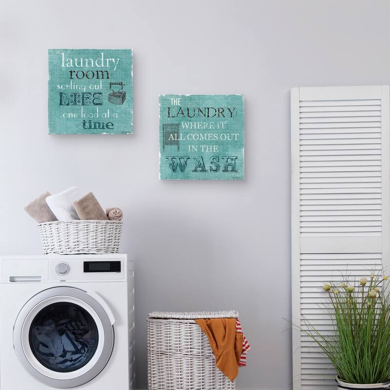 Laundry Blue by Carol Robinson S/2 by Carol Robinson Canvas Art Prints