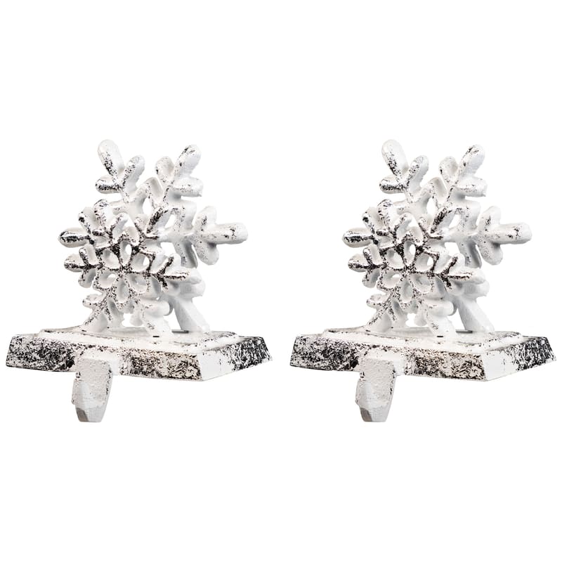 12.5" Silver Snowflake Christmas Stocking Holder