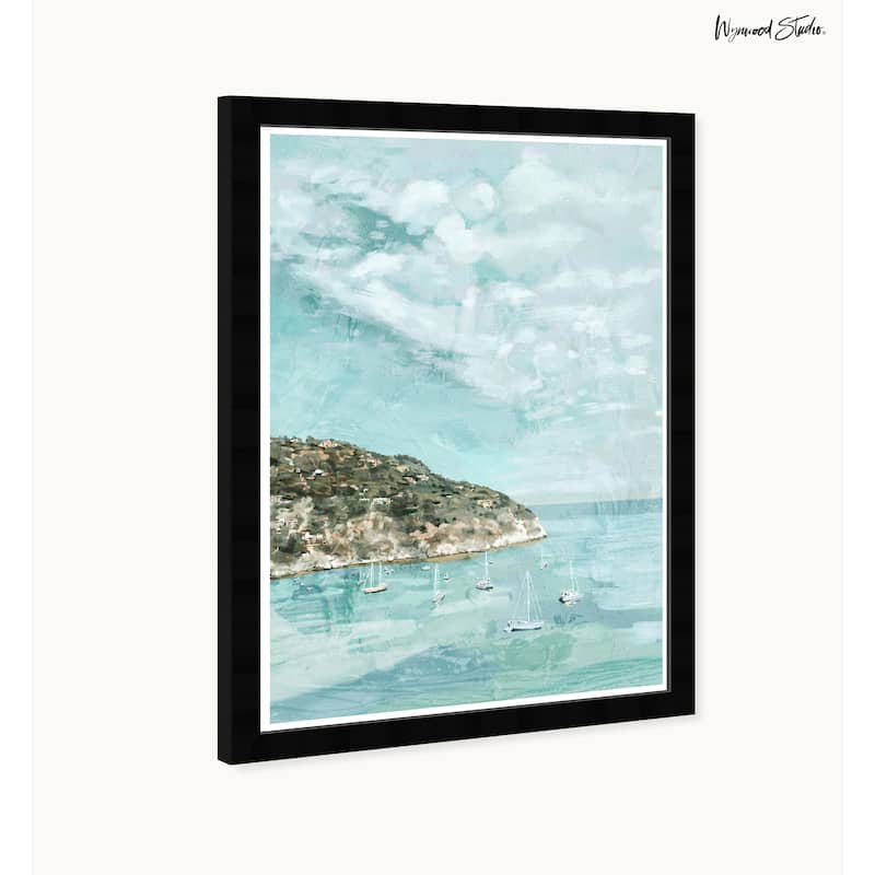 Wynwood Studio Coastal Side Sailing Framed Beachfront Coastal Prints
