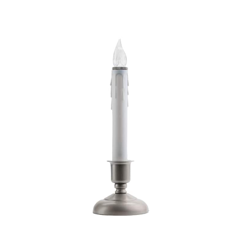 Set of 4 White Battery Operated LED Christmas Candle Lamps Sensors 9"