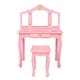 preview thumbnail 10 of 8, Kids Three-Sided Folding Mirror Dressing Table with Stool Pink