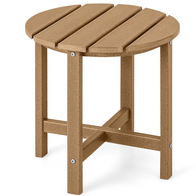 Gymax 2PCS 18''Adirondack Side Table Weather Resistant HDPE Garden
