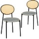 preview thumbnail 2 of 99, LeisureMod Euston Set of 2 Modern Dining Chair with Wicker Back & Upholstered Velvet Seat for Home Office Living Room & Kitchen