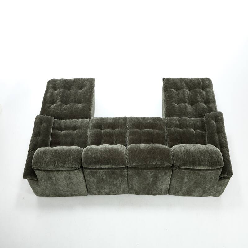 Modular Convertible Cushioned Sleeper Sofa Set