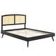 preview thumbnail 3 of 17, Sierra Cane and Wood Full Platform Bed With Splayed Legs