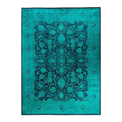 Contemporary Overdyed Wool Hand Knotted Area Rug - 9' 2" x 12' 5"