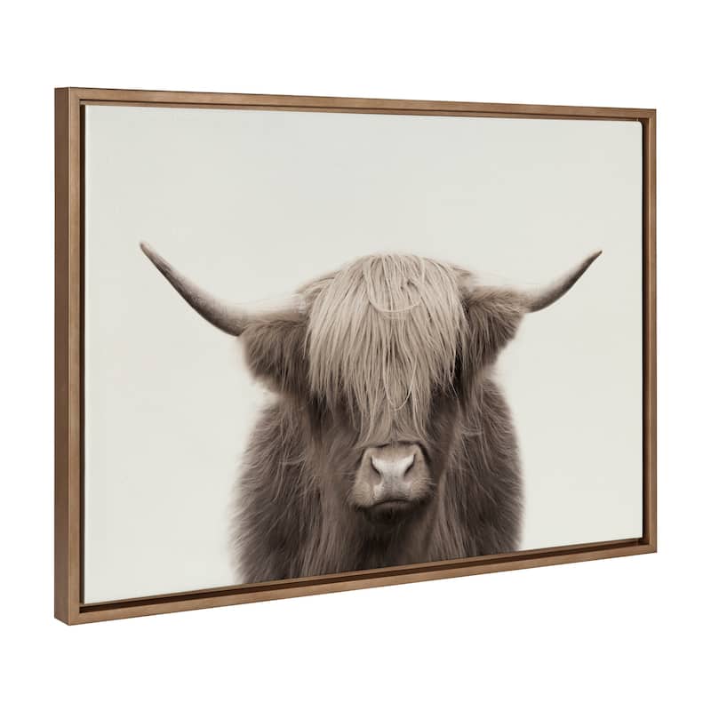 Kate and Laurel Sylvie Cow Canvas by The Creative Bunch Studio