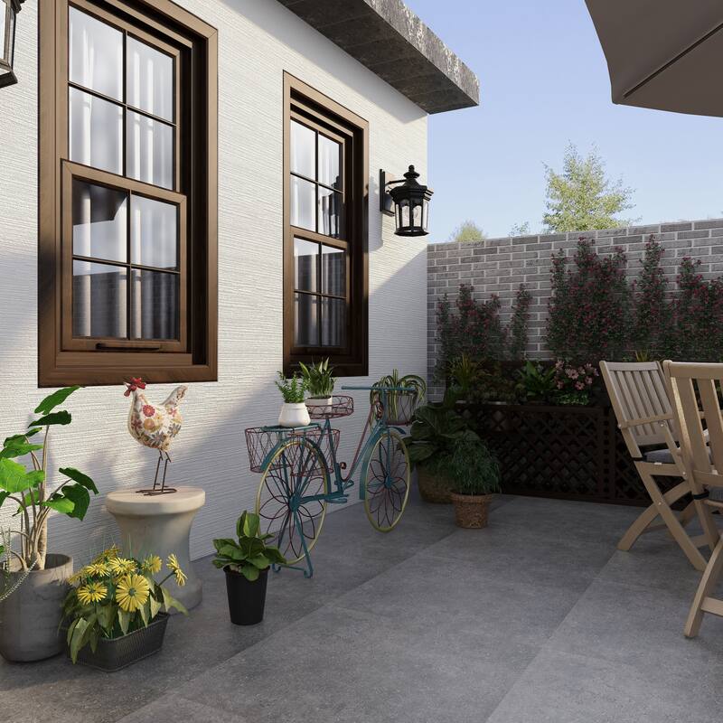 Green or Cream Metal Indoor Outdoor Distressed Standing Rooster Garden Sculpture with U Shaped Feet