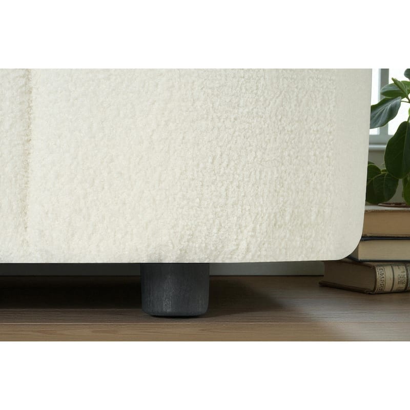 87" Curved Boucle Sofa, Modern Streamlined 3-Seat Couch with Plush Seating and Durable Frame for Stylish Living Rooms