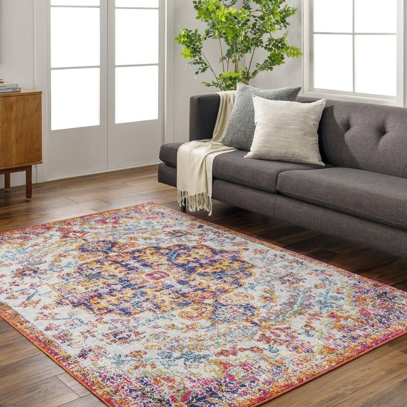 Livabliss Harput Updated Traditional Medallion Area Rug - Garnet - 2' 7" x 7' 3"