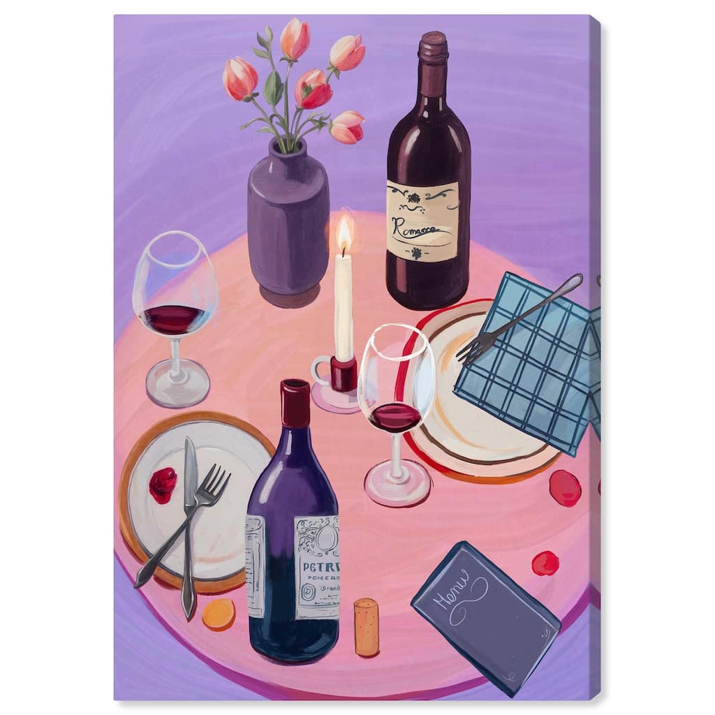Lavender Haze Dinner Canvas by Art Remedy, Gallery Wrapped