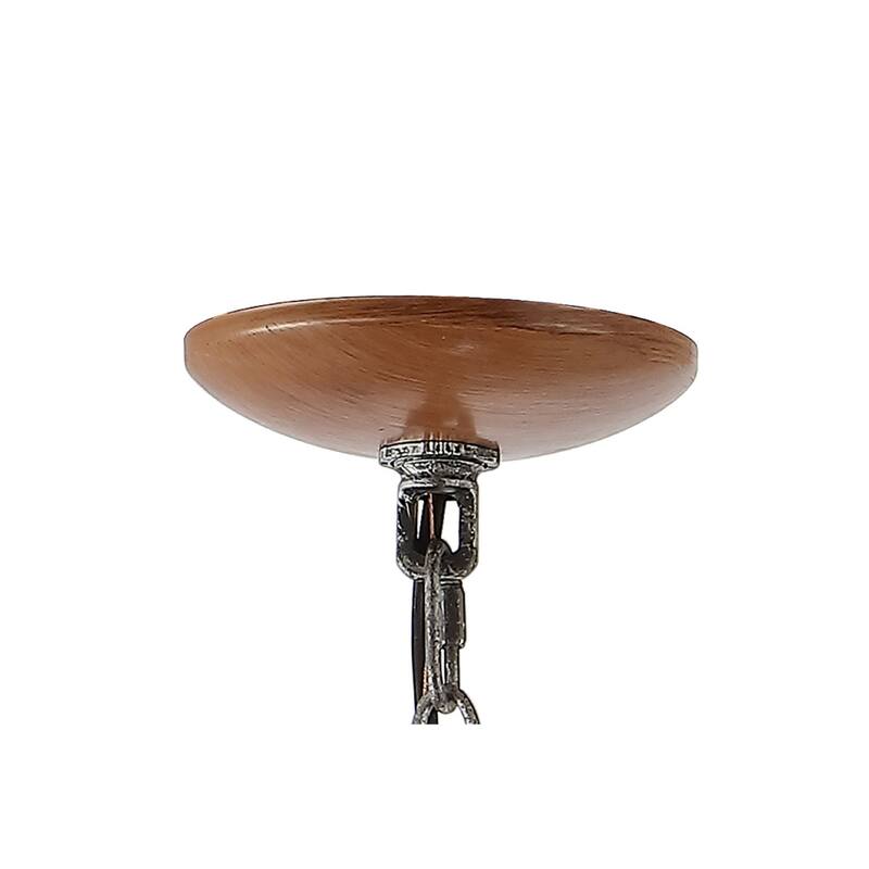 Paysan 16" 4-Light Adjustable Iron Rustic Industrial LED Pendant, Brown/Silver by JONATHAN Y