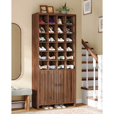 70.9 Inches Tall Shoe Storage Cabinet for Entryway - 13.39" D x 31.5" W x 70.87" H