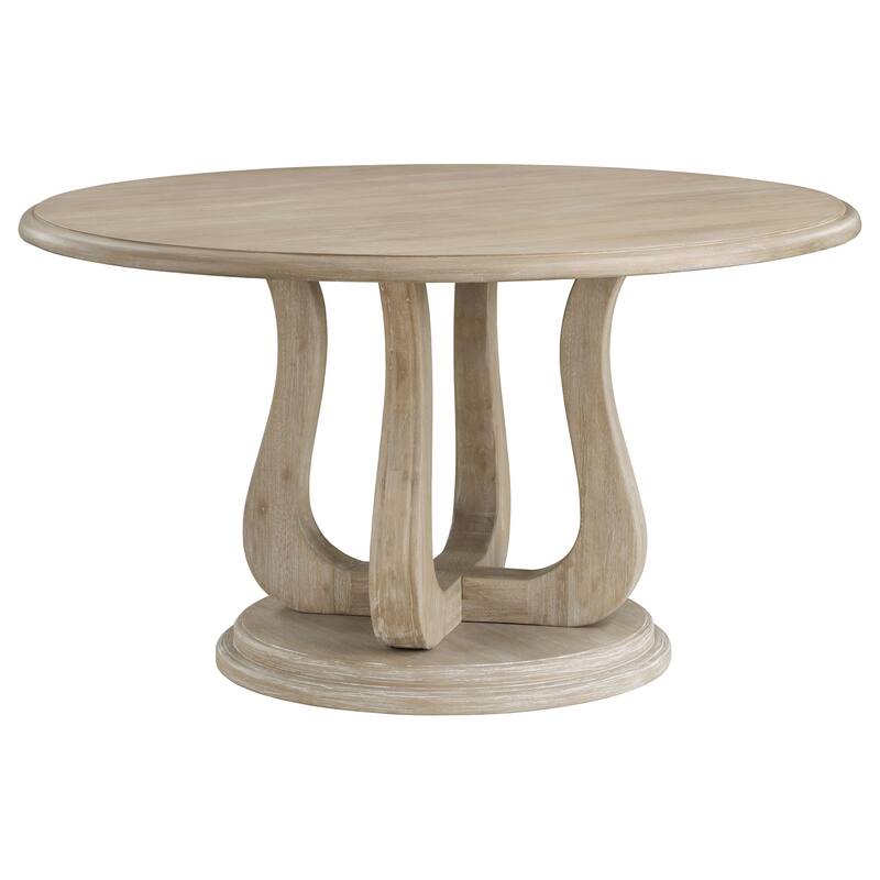 Trofello White Washed 5-piece Round Dining Table Set