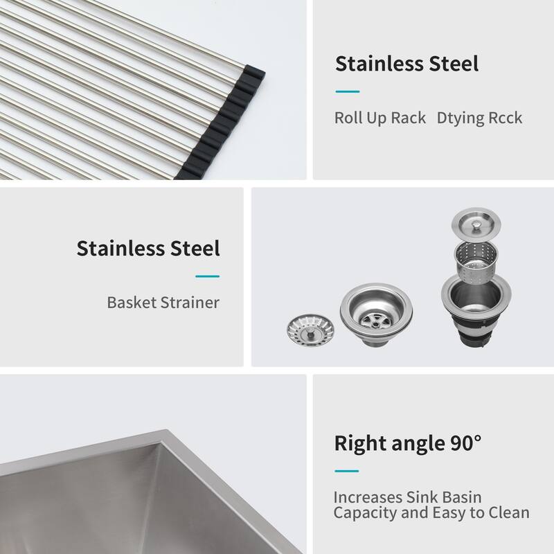 33" Undermount Double Bowl 16 Gauge Stainless Steel Kitchen Sink in Brushed Nickel - 33'' x 19'' x 10''