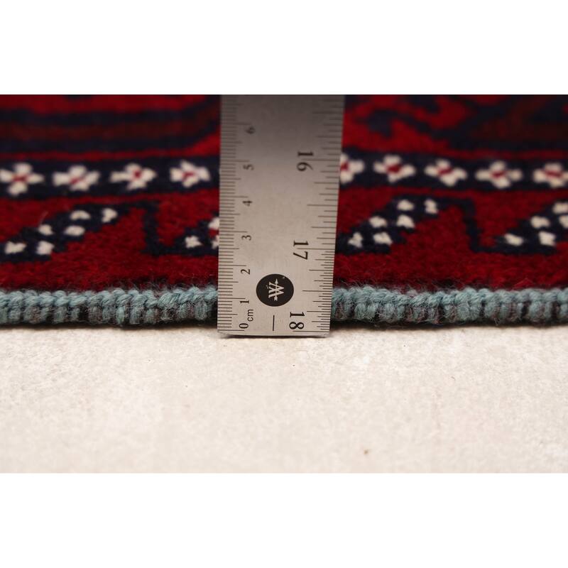 ECARPETGALLERY Hand-knotted Teimani Dark Navy, Red Wool Rug - 3'3 x 6'4