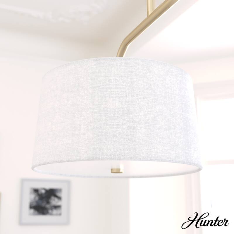 Hunter Cottage Hill Linear Chandelier - Dining Room, Kitchen Island - Modern, Transitional - Fabric Shades