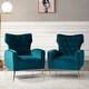 preview thumbnail 41 of 134, Danita Upholstered Accent Chair with Tufted Back,Set of 2 TEAL