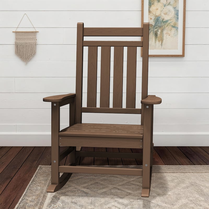 Modern High-Back Rocking Adirondack Chair All Weather