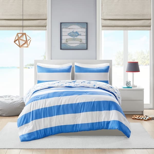 slide 2 of 8, Mi Zone Kids Blake Comforter Set Blue - Full - Queen