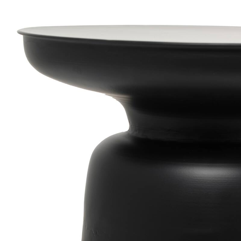 Black Metal Accent Table with Bell Shaped Base
