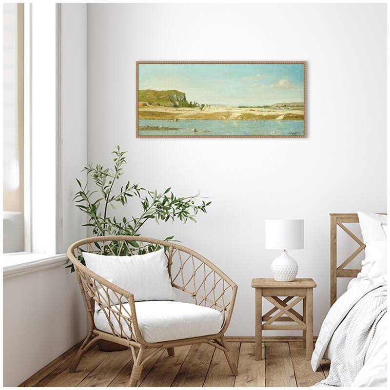 Kate and Laurel Sylvie Beaded The Banks of the River Durance Framed Canvas by The Art Institute of Chicago