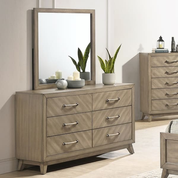 Roundhill Furniture Arena Contemporary 6-Drawer Dresser with Mirror in Weathered Sand - Bed Bath & Beyond - 40471040 Roundhill Furniture Arena Contemporary 6-Drawer Dresser with Mirror in Weathered Sand - Bed Bath & Beyond - 40471040