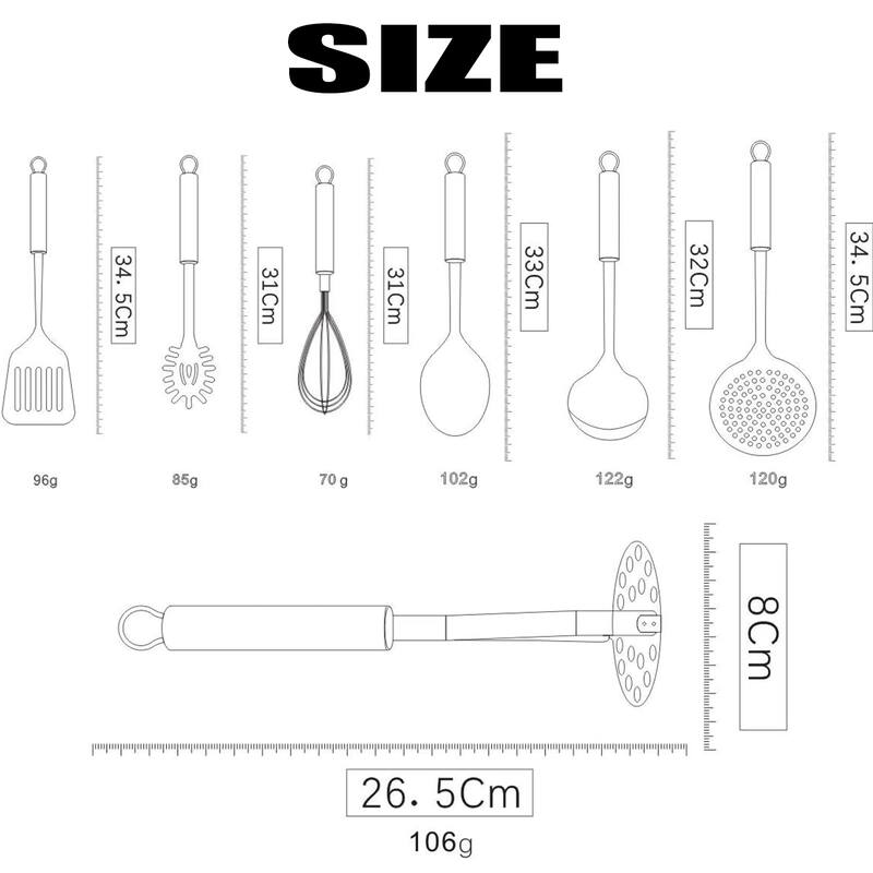 Stainless Steel Kitchen Tool Set with Stand