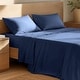 preview thumbnail 37 of 55, Bare Home Organic Cotton Sheet Set - Crisp Percale Weave Queen - Dark Blue