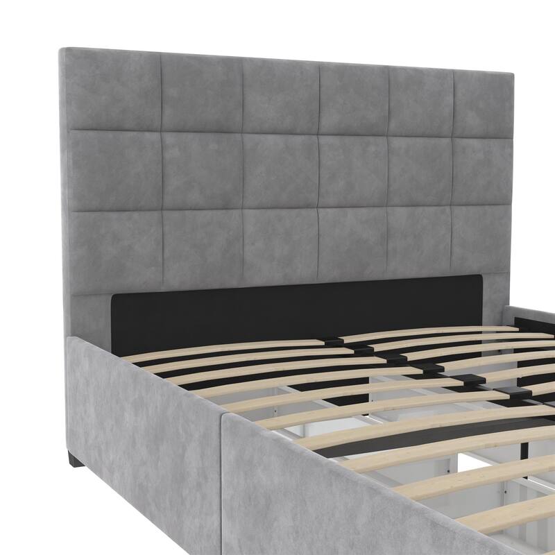 CosmoLiving Serena Upholstered Bed with Drawers