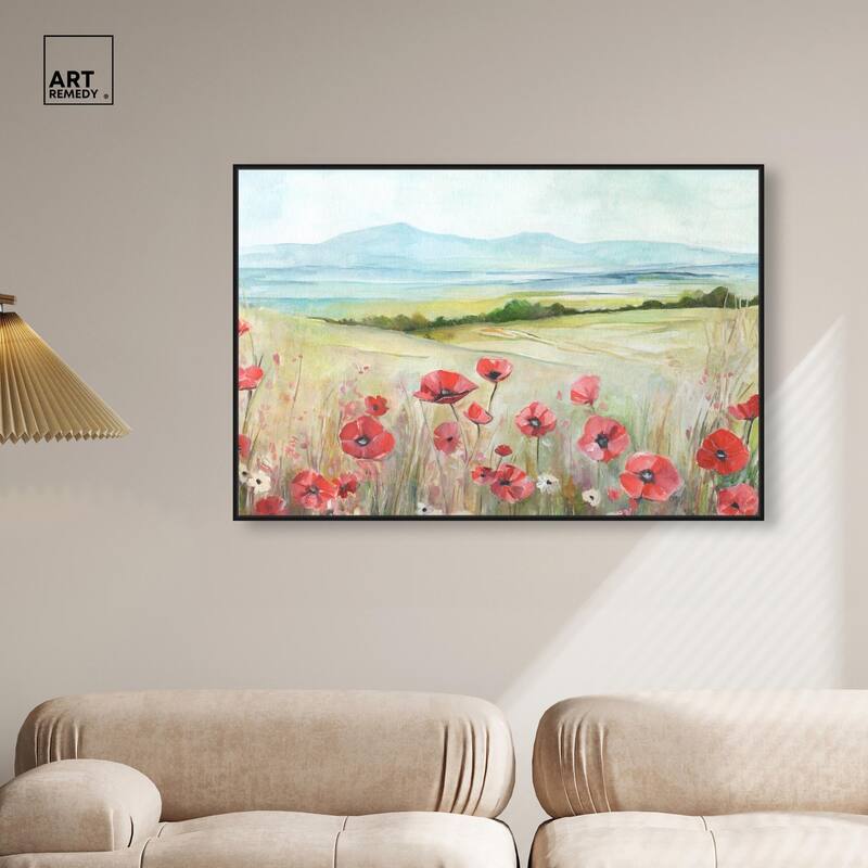 The Poppy Field Canvas by Art Remedy