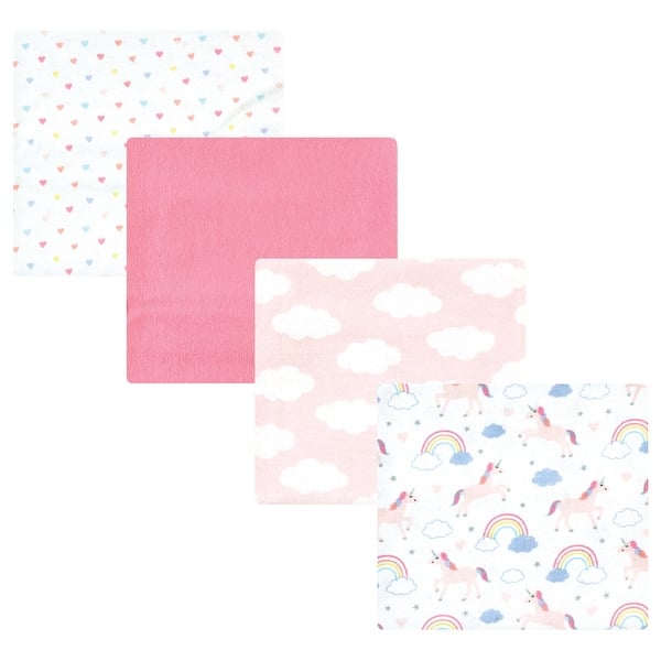 slide 1 of 1, Hudson Baby Infant Girl Cotton Rich Flannel Receiving Blankets, Unicorns Rainbows, One Size - Unicorns Rainbows - One Size One Size - Unicorns Rainbows