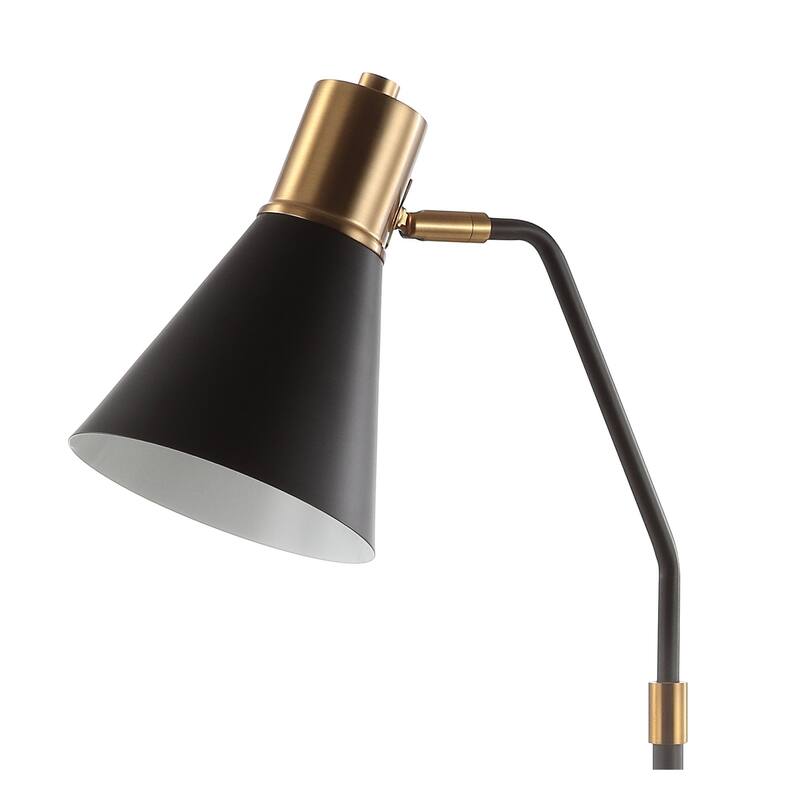 Gallery 22.5" Metal LED Task Lamp, Black/Brass Gold by JONATHAN Y