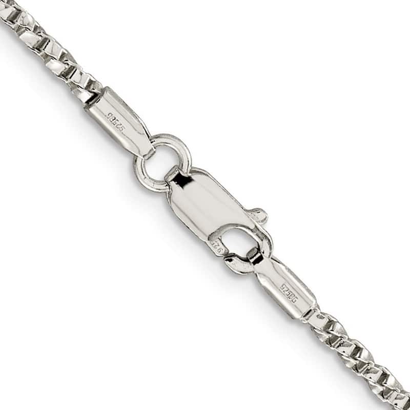 Curata 925 Sterling Silver Polished 2.25mm Twisted Box Chain Necklace (Lobster)