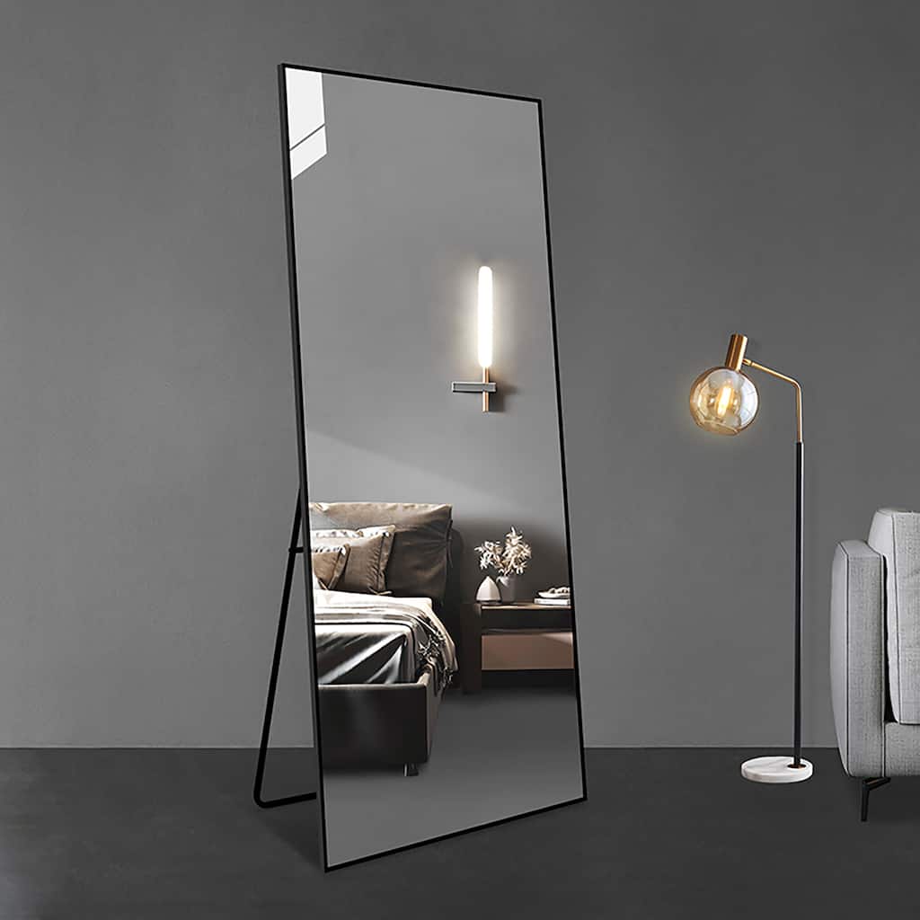 65'' x 23'' Rectangle Black Framed Full Length Mirror