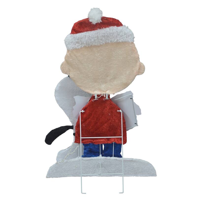 LED Lighted Peanuts Charlie Brown and Snoopy Caroling Outdoor Christmas Decoration - 32" - Multi