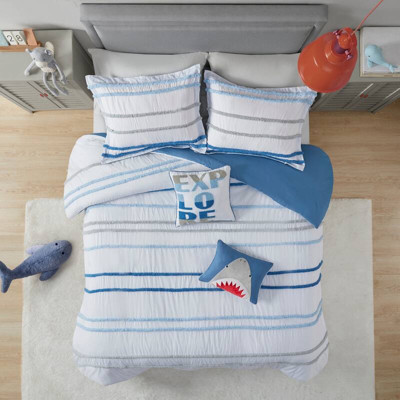 Mackenzie Cotton Duvet Cover Set with Chenille Trim by Intelligent Design Kids